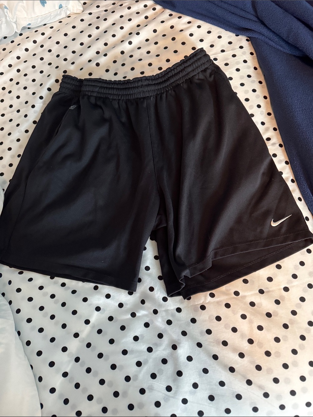Nike Black Athletic Shorts with White Swoosh